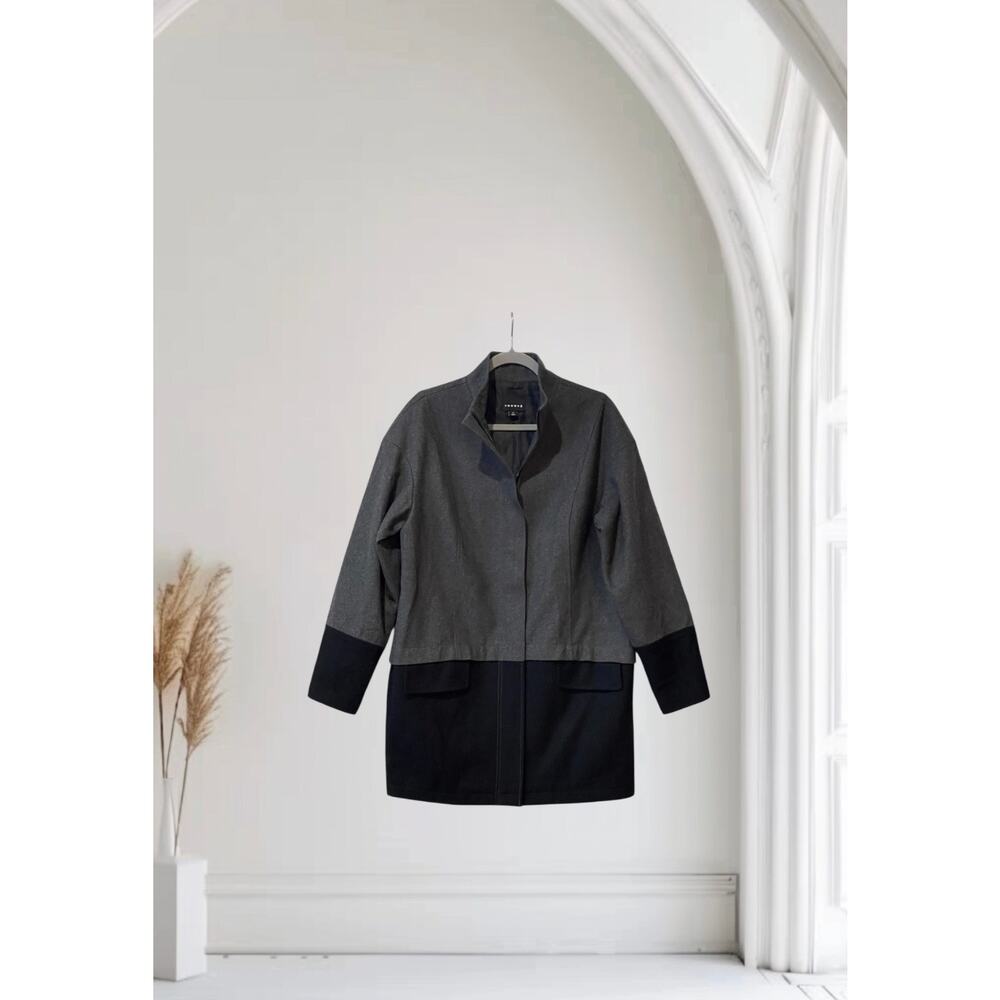 Trouvé Gray Black Zipper Jacket Coat Wool Size Medium